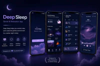 Deep Sleep مشروع تصميم واجهات وتجربة مستخدم لتطبيق جوال يساعد المستخدم على الاسترخاء وتحسين جودة النوم
