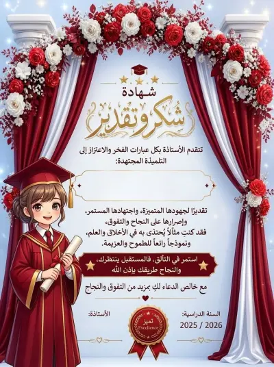 تصميم شهادات تقدير