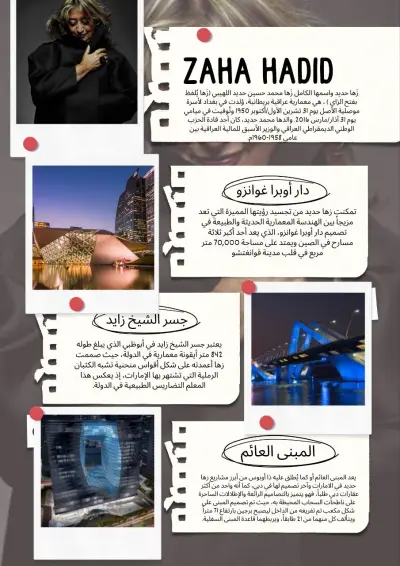 بوستر لأعمال زها حديد