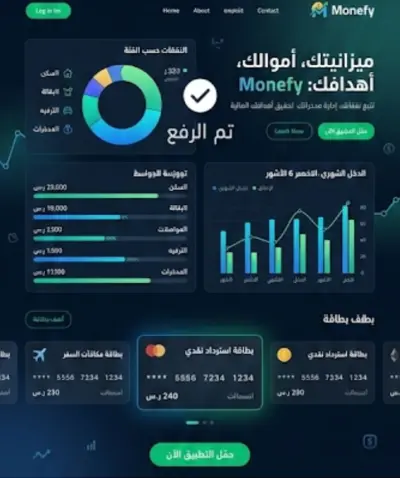 صفحة هبوط لتطبيق مصاريف العمل
