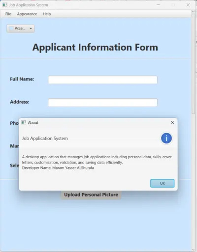 Job Application System - Desktop Application