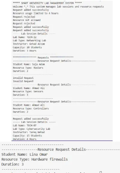 نظام إدارة مختبرات جامعية ذكية باستخدام Java