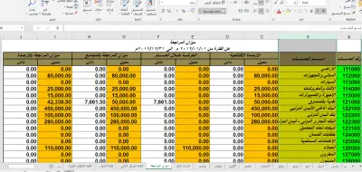 نموذج عمل برنامج محاسبي عبر الاكسل