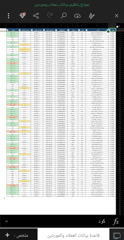 تنظيم وإدخال بيانات (Data Entry) لقاعدة بيانات عملاء/موردين