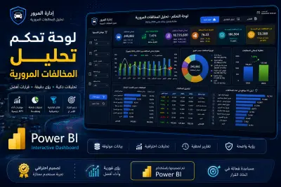 لوحة تحكم تحليل المخلفات المرورية وتصور البيانات باستخدام Power BI