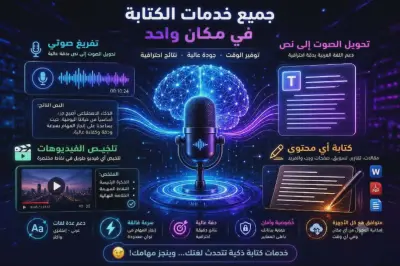 تفريغ صوتي احترافي و تحويل الصوت الي نص مكتوب و منسق و تلخيص الفيديو او الصوت مع عمل بوسترات تلخيصيه بالذكاء الاصطناعي