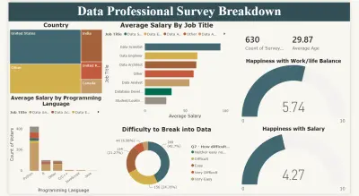 تحليل استبيان 630 محترف بيانات وتصميم Dashboard تفاعلي بـ Power BI