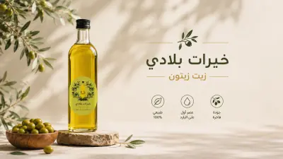 تصميم شعار احترافي لزيت الزيتون: هوية بصرية مميزة لمنتج "خيرات بلادي "