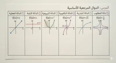 شرح مبسط ومبسط في مادة لريضيات درس الدوال المرجعة