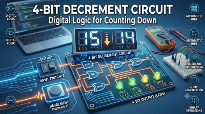 تصميم دائرة رقمية لإنقاص القيمة (4-bit Decrement Circuit)