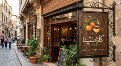 تصميم إعلان خاص بكافيه "كلامنتينا" من أعمالي التصميمية
