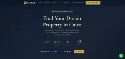 تصميم موقع عقاري احترافي – NestFind | Real Estate Website Design