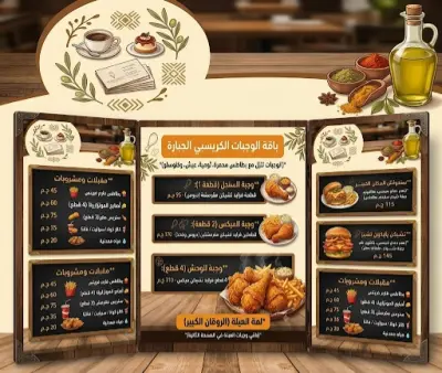 تصميم menu لمطعم