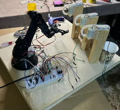 Juice Service Arm Robot — AI Pick & Place