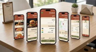 تطبيق ذكي لطلب الطعام يوفر تجربة سريعة وسهلة مع تتبع مباشر للطلبات ودفع آمن.