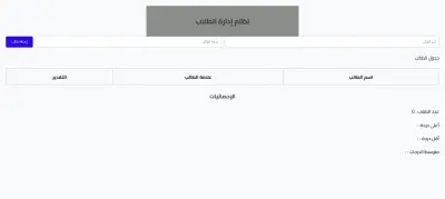 نظام ويب متجاوب لإدارة رصد درجات الطلاب وحساب الإحصائيات