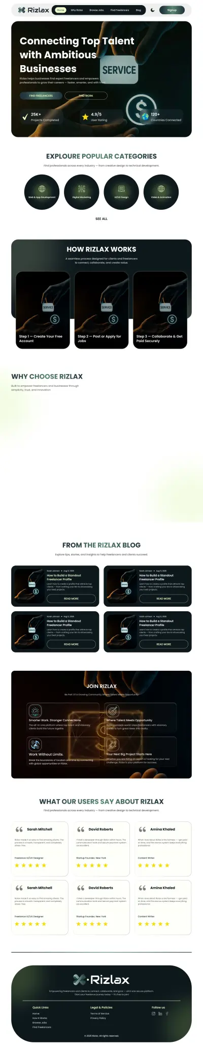 Rizlax - Freelance marketplace platform