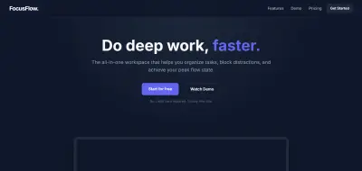 صفحة ويب تطبيق لزيادة الإنتاجية (productivity app)
