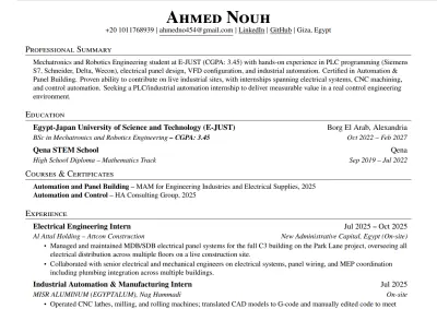 كتابة CV احترافي
