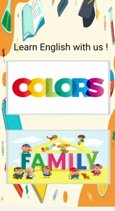 تطبيق تعليمي للأطفال لتعلم الألوان وأفراد العائلة باللغة الإنجليزية