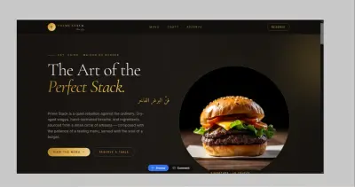 ويب سايت لمطعم برجر