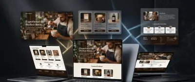 Title Modern Coffee Shop Landing Page UI Design