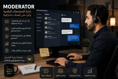 مشرف مجتمعات رقمية (Moderator) | إدارة التعليقات والرسائل وخدمة العملاء باحترافية