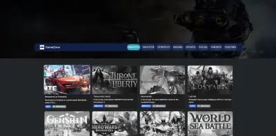 تطوير منصة ألعاب تفاعلية (GameZone) متصلة بواجهات برمجة خارجية (Gaming API)