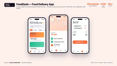 تطبيق توصيل طعام FoodDash لنظامي iOS و Android بـ Flutter