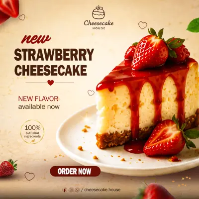 تصميم إعلان تشيز كيك 🍰✨