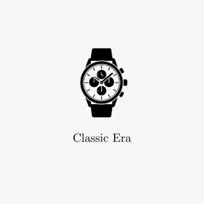 تصميم شعار كلاسيكي للساعة لشركة "Classic Era" (الحقبة الكلاسيكية) - تصميم شعار أنيق وعتيق
