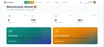 ScholarFlow | منصة ذكية لتحويل المحاضرات إلى تجربة تعلم تفاعلية