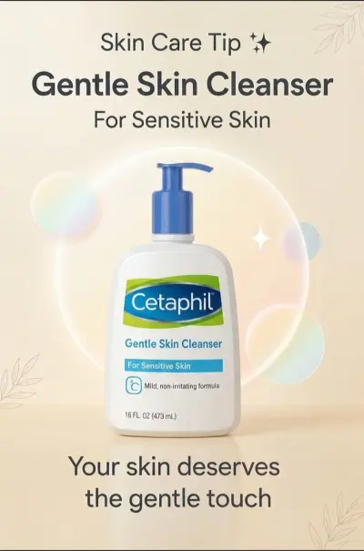 تصميم بوستر إعلاني احترافي لمنتج عناية بالبشرة (Cetaphil