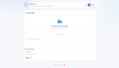 NoVa Ai — المساعد الذكي لتحليل وتلخيص النصوص والملفات المدعوم بالذكاء الاصطناعي