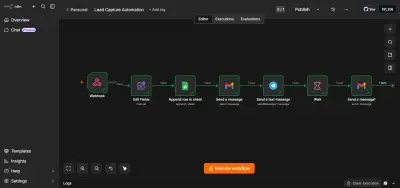 نظام مؤتمت بالكامل لالتقاط وتتبع العملاء المحتملين (Lead Capture Automation)