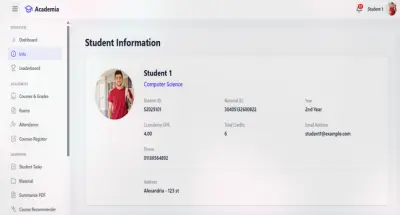 تطوير باك إند نظام إدارة الكليات - Academia College Management System