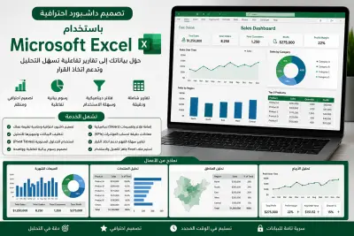 تصميم داشبورد احترافية باستخدام Microsoft Excel