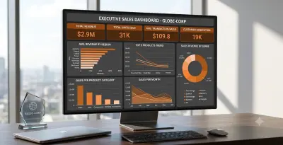 لوحة تحليل أداء المبيعات الاستراتيجية (Executive Sales Dashboard