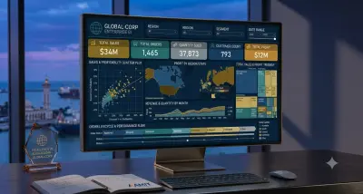 لوحة التحليل الجغرافي والمالي للمبيعات (Geographical Sales & Profit BI Dashboard)