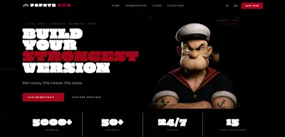 Popeye Gym — موقع تعريفي لصالة رياضية (Frontend)