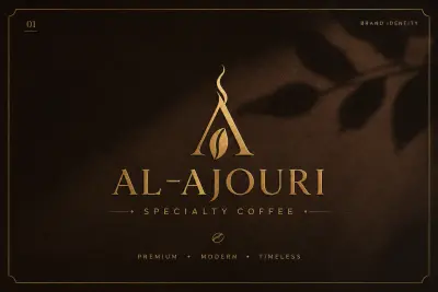تصميم لوجو وهوية بصرية Al-Ajouri Coffee