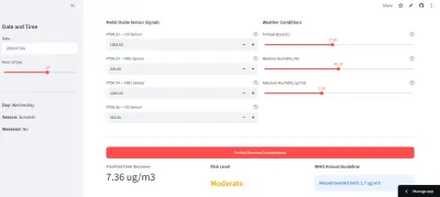 نظام تنبؤ بتركيز البنزين في الهواء باستخدام الذكاء الاصطناعي
