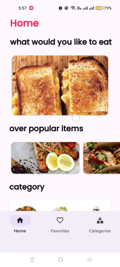Food Recipes Android App UI باستخدام Kotlin و XML