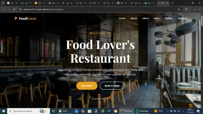 موقع الكتروني لمطعمFront-End Web Developer - Food Lover Restaurant Website