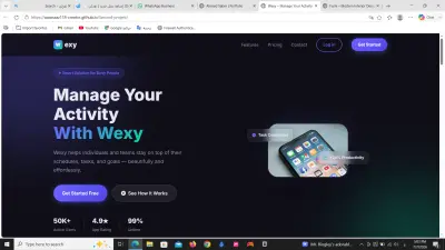 Wexy - لاندينج بيج لتطبيق إدارة المهام والنشاطات اليومية
