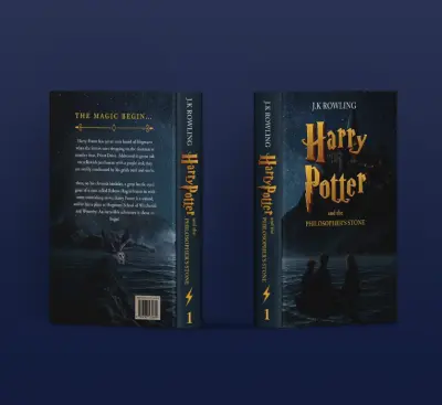تصميم غلاف كتاب (Book Cover Design) – هاري بوتر وحجر الفيلسوف