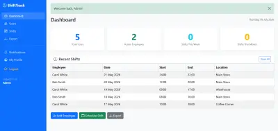 ظام إدارة مناوبات الموظفين — ShiftTrack
