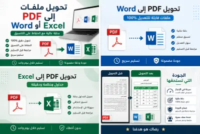 سأحول ملفات PDF إلى Word مع الحفاظ على التنسيق بدقة واحترافية
