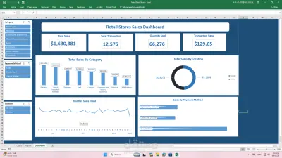 بناء لوحة تحكم تفاعلية (Dashboard) لتحليل بيانات المبيعات والأداء باستخدام Excel & Power Query