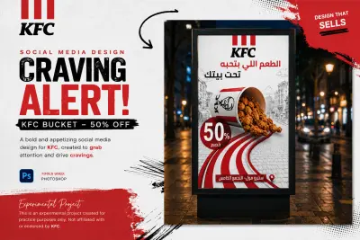 تصميم إعلان سوشيال ميديا لمطعم KFC (Concept Design)